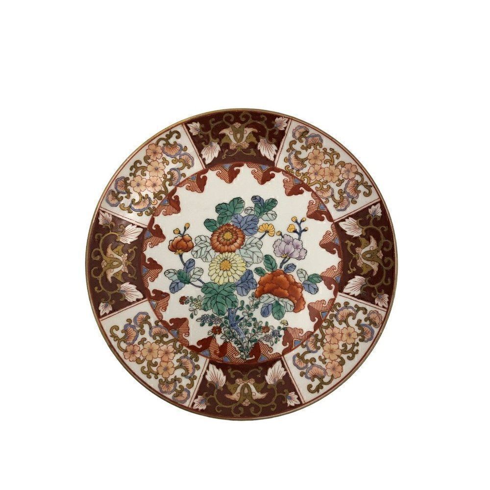 Vintage Oriental Floral Decorative Porcelain Hand Painted Serving Platter